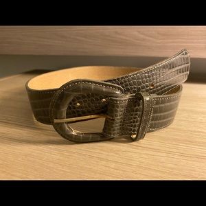 Vintage Grey Genuine Leather Harken Belt- Size XS